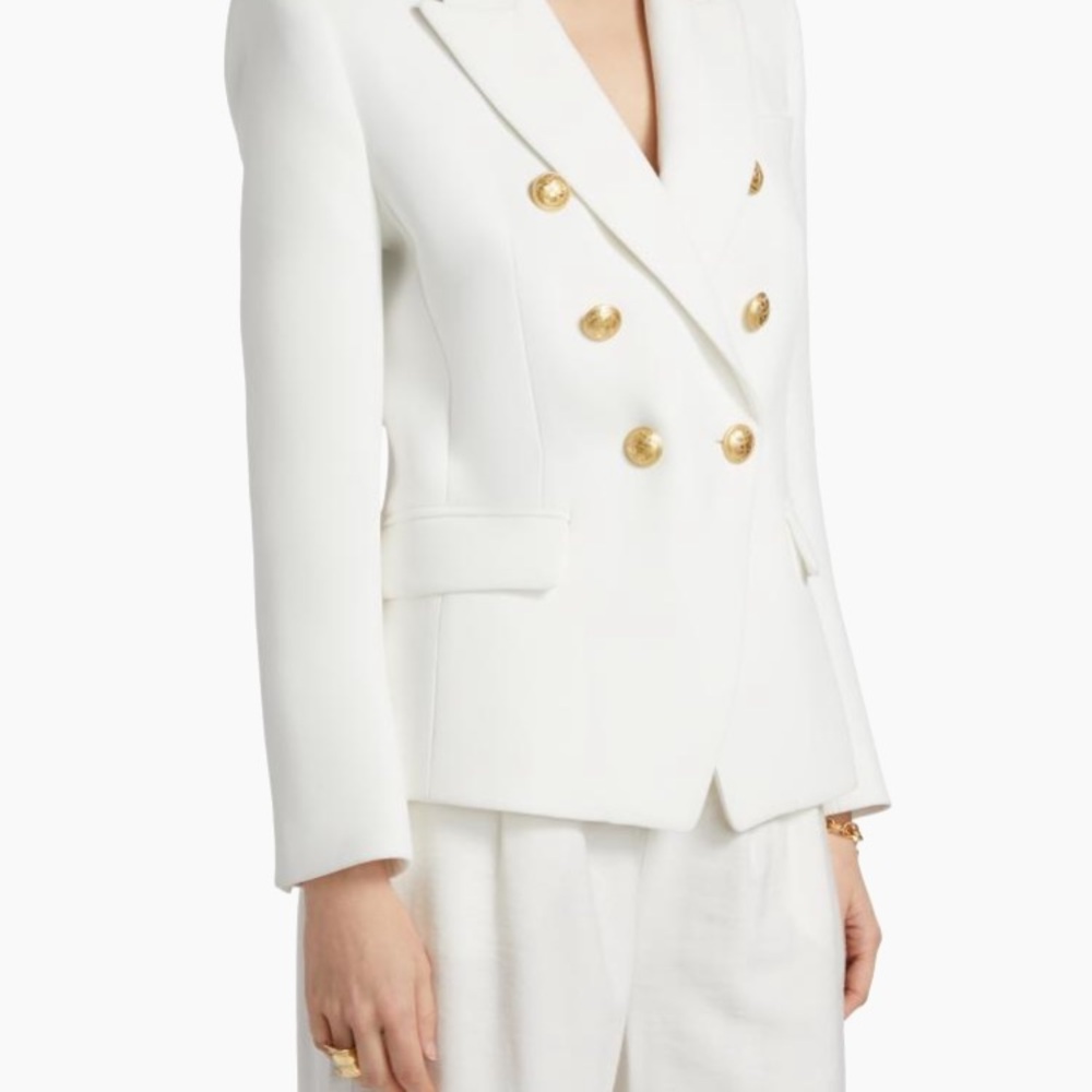 Kobi Halperin White Blazer with Gold Buttons